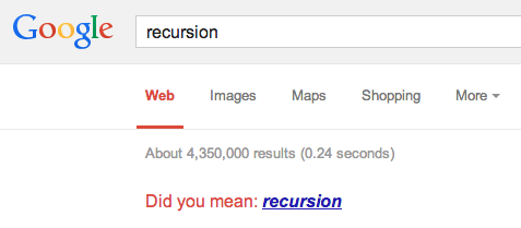 Google search result for 'Recursion'