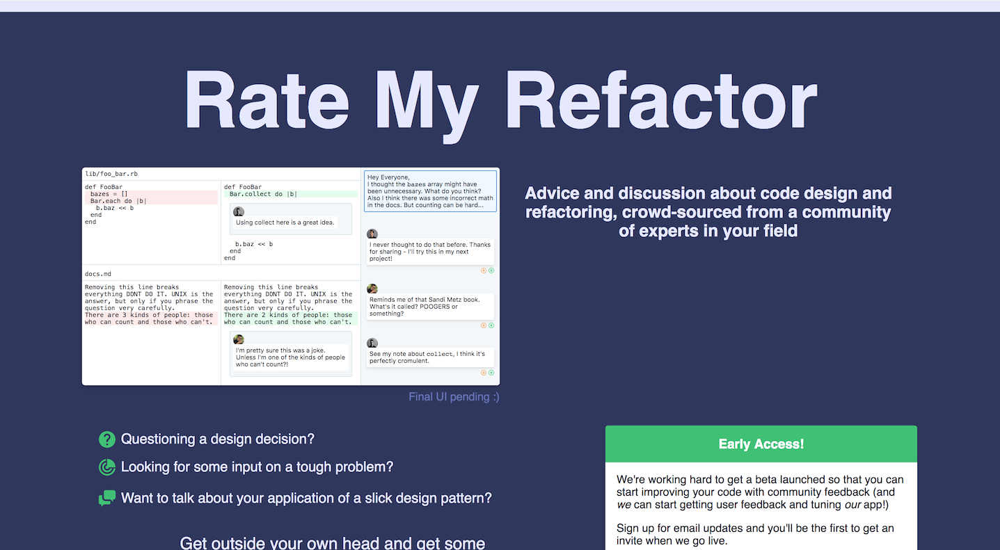 Rate my Refactor screenshot