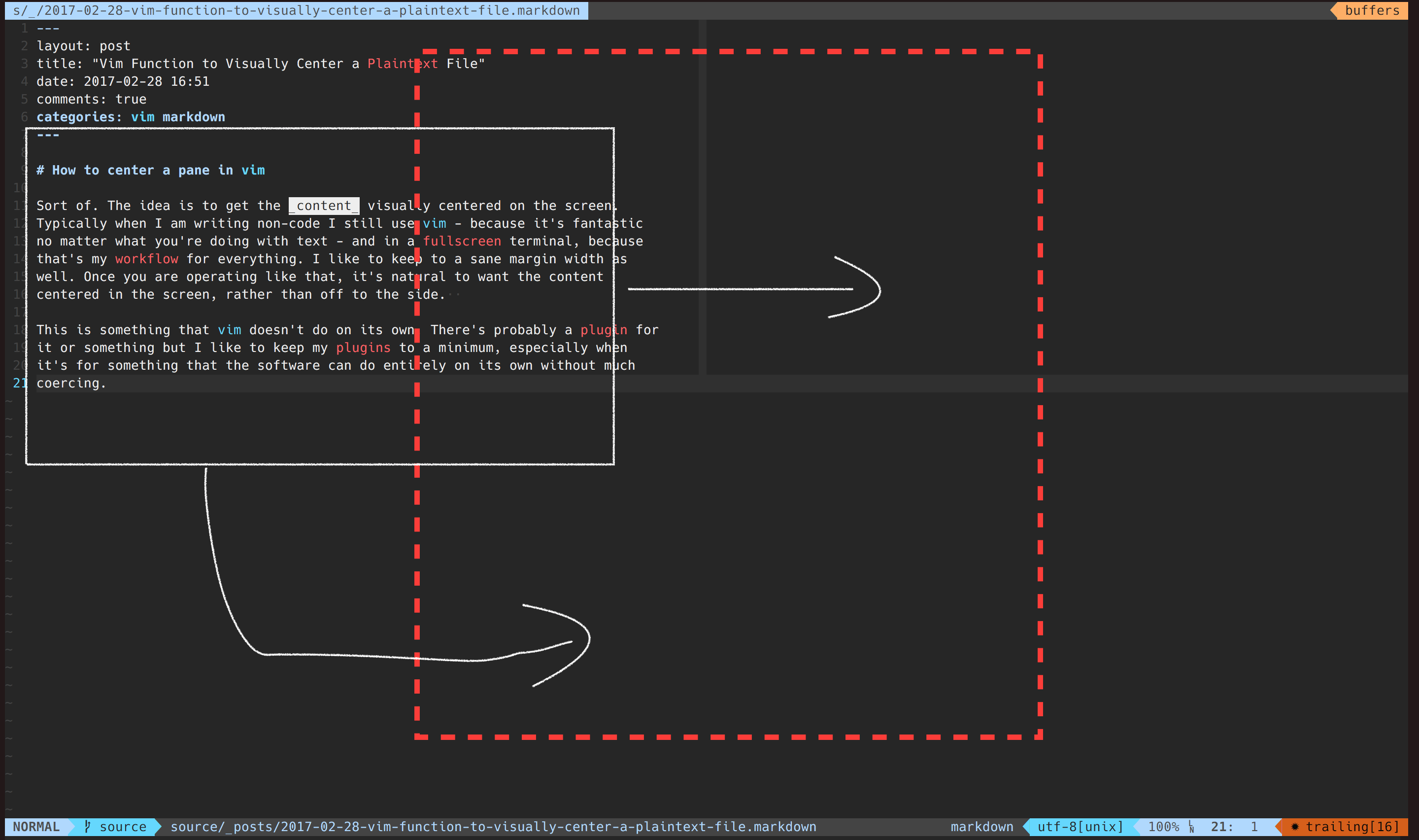 Centered pane target